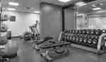 Hilton Garden Inn Fitness Center with Dumbbells, Medicine Ball, and Mirror