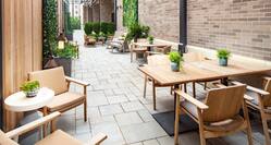 Outside seating with tables