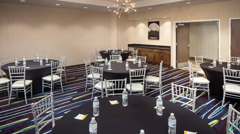 Meeting Room B Setup with Round Tables