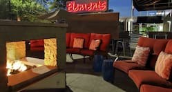 Elements Restaurant Patio with Fireplace