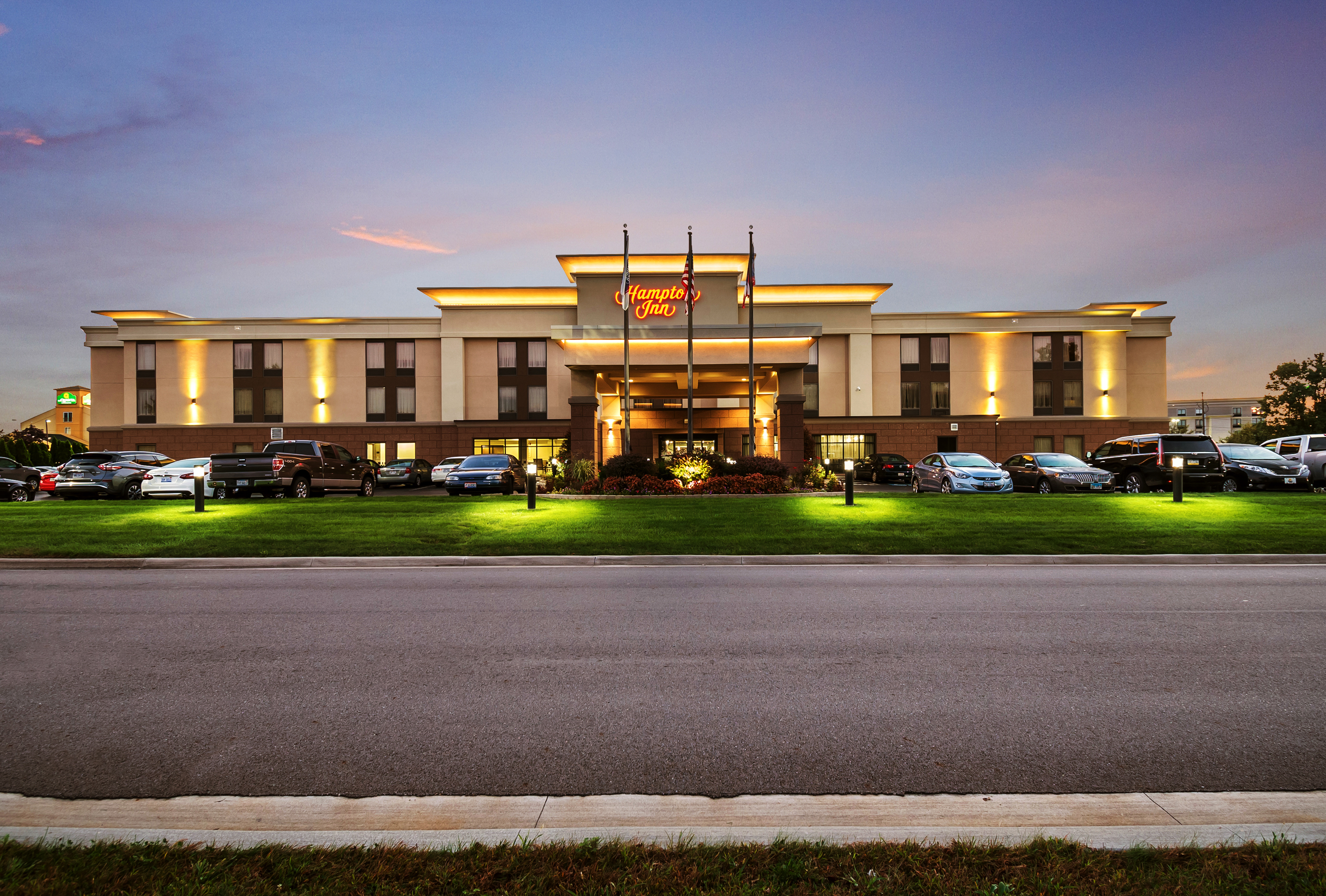 Hotel exterior with cars