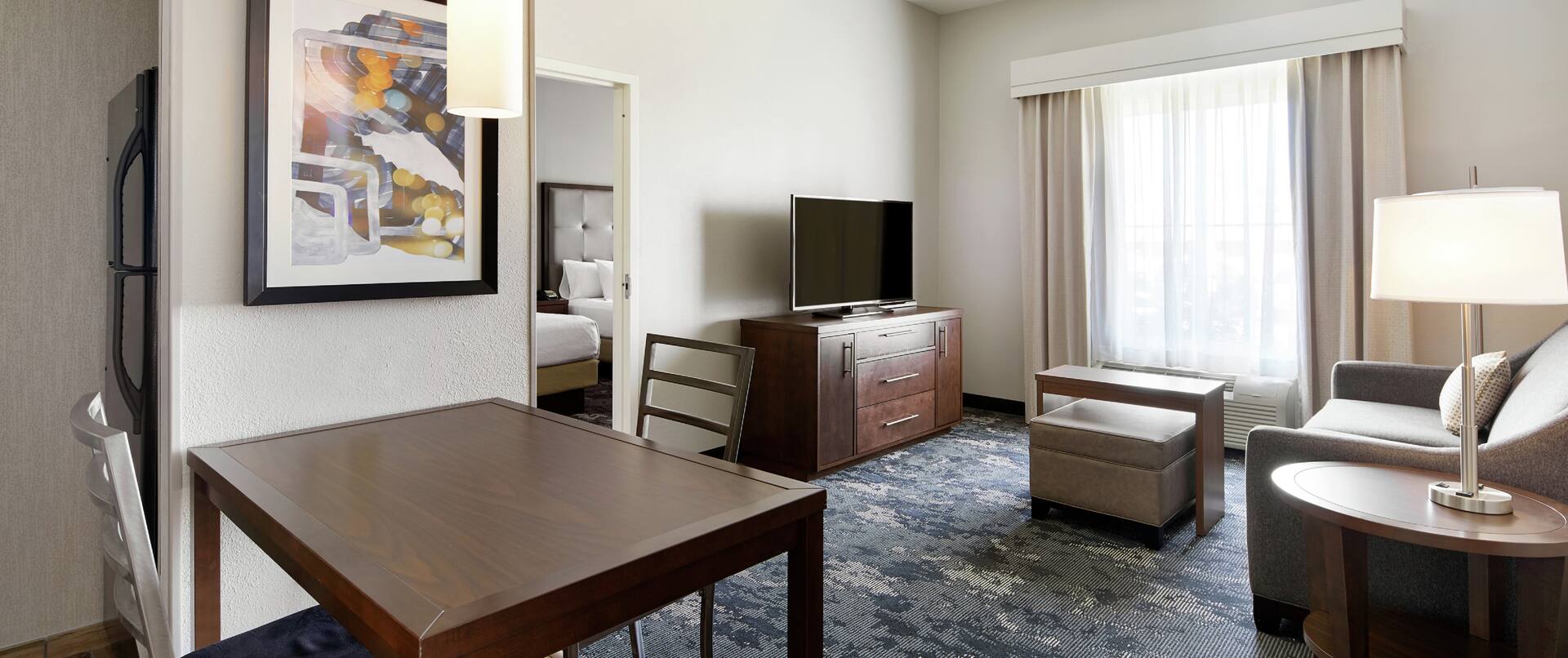 Suite living area with comfortable seating