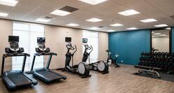 Treadmills Weights and Recumbent Bikes in Fitness Center
