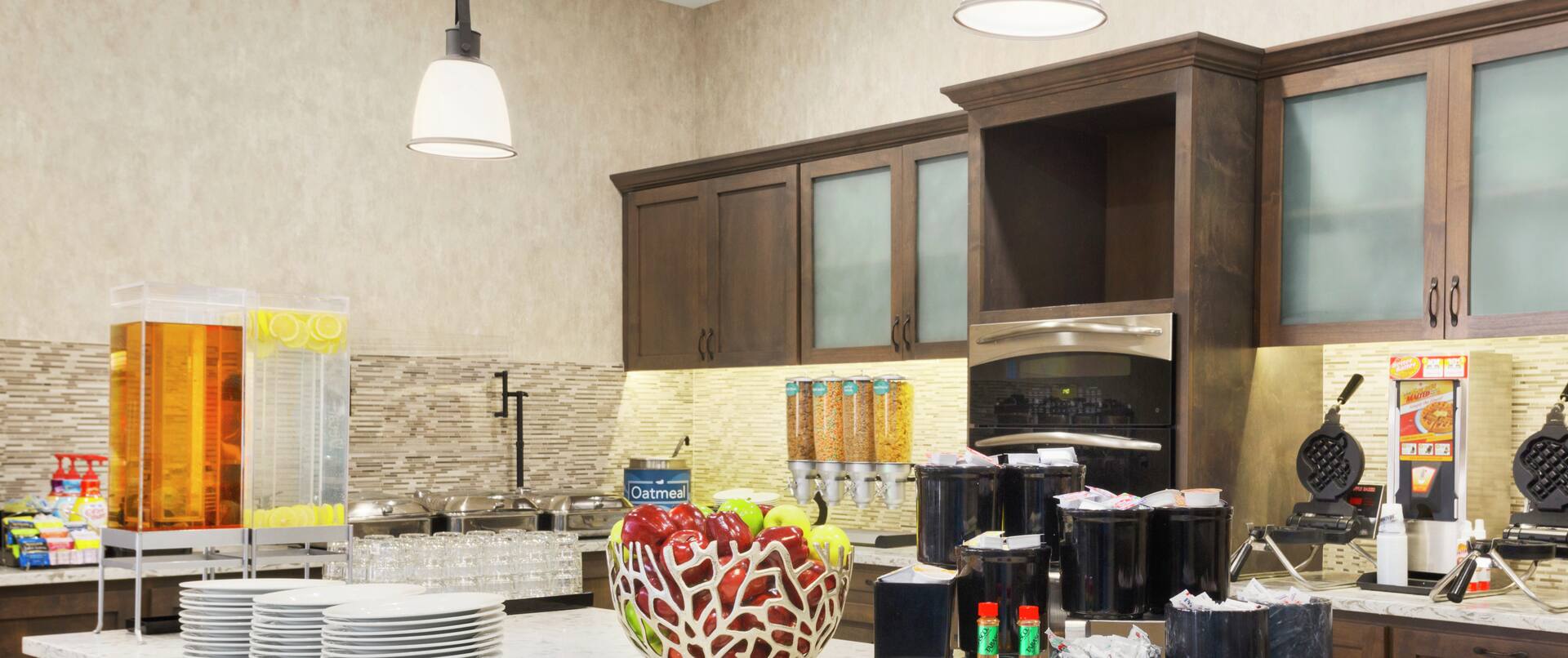 Breakfast Buffet Area with Wafflemakers