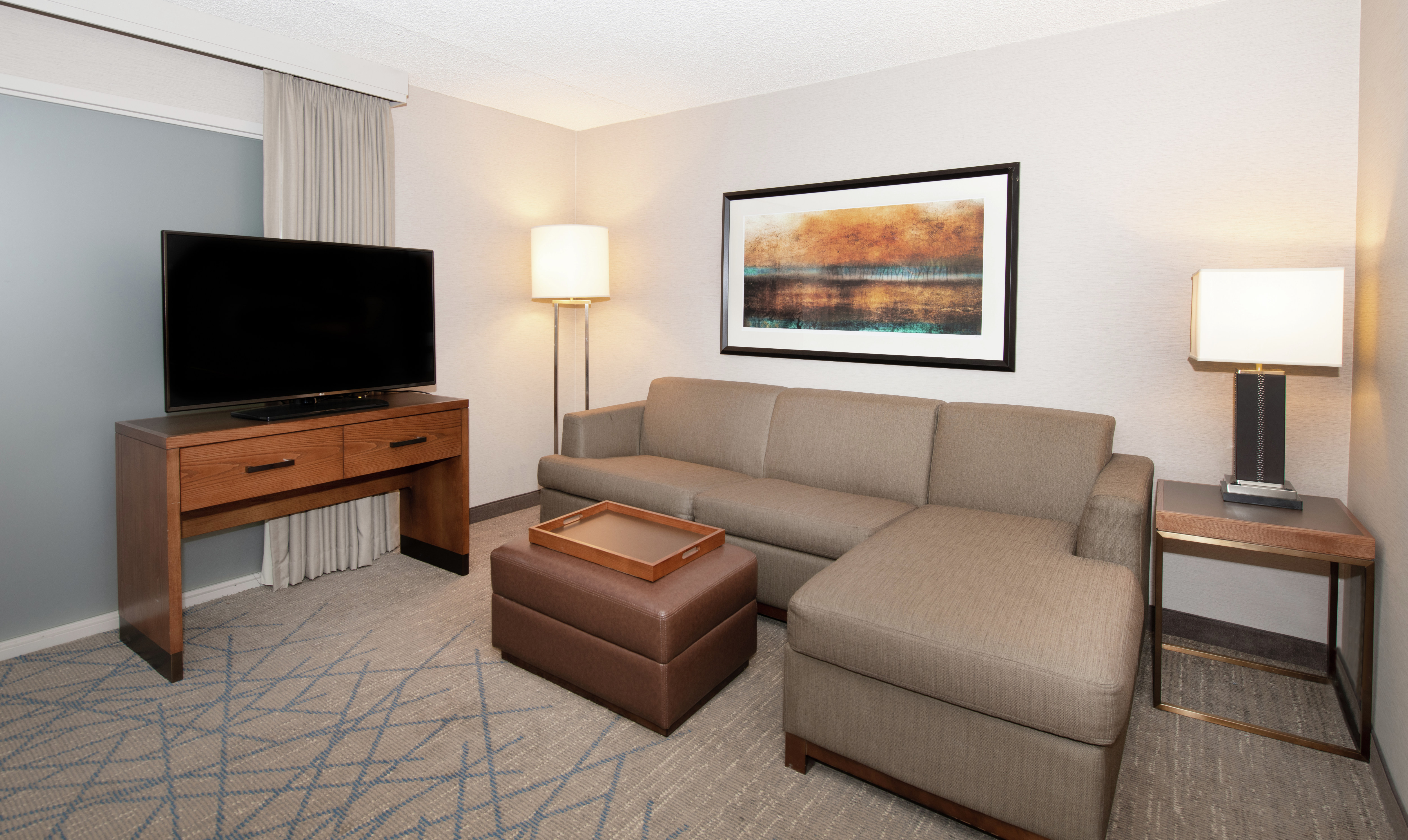 Accessible Suite Living Area with Sofa and TV