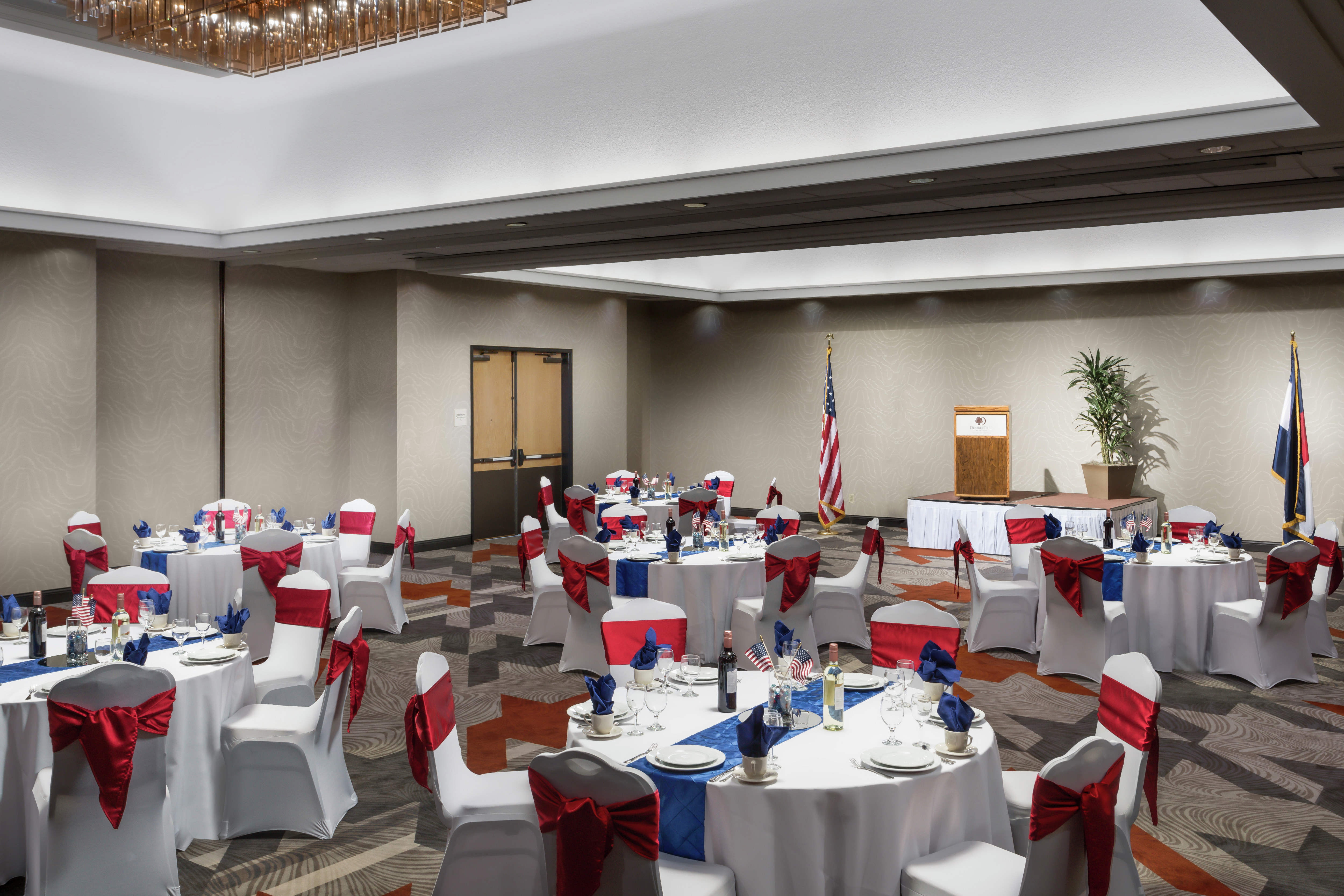 Hotel Ballroom with Decorative Tables