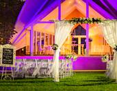 Outdoor Wedding at night with seating