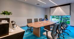 Boardroom with Meeting Table, Office Chairs and Coffee Station