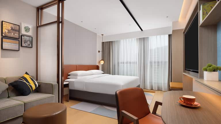 King studio suite with wall mounted TV