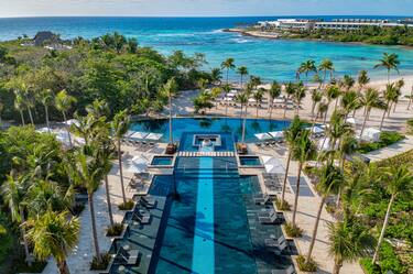 View of Outdoor Pool and ocean 