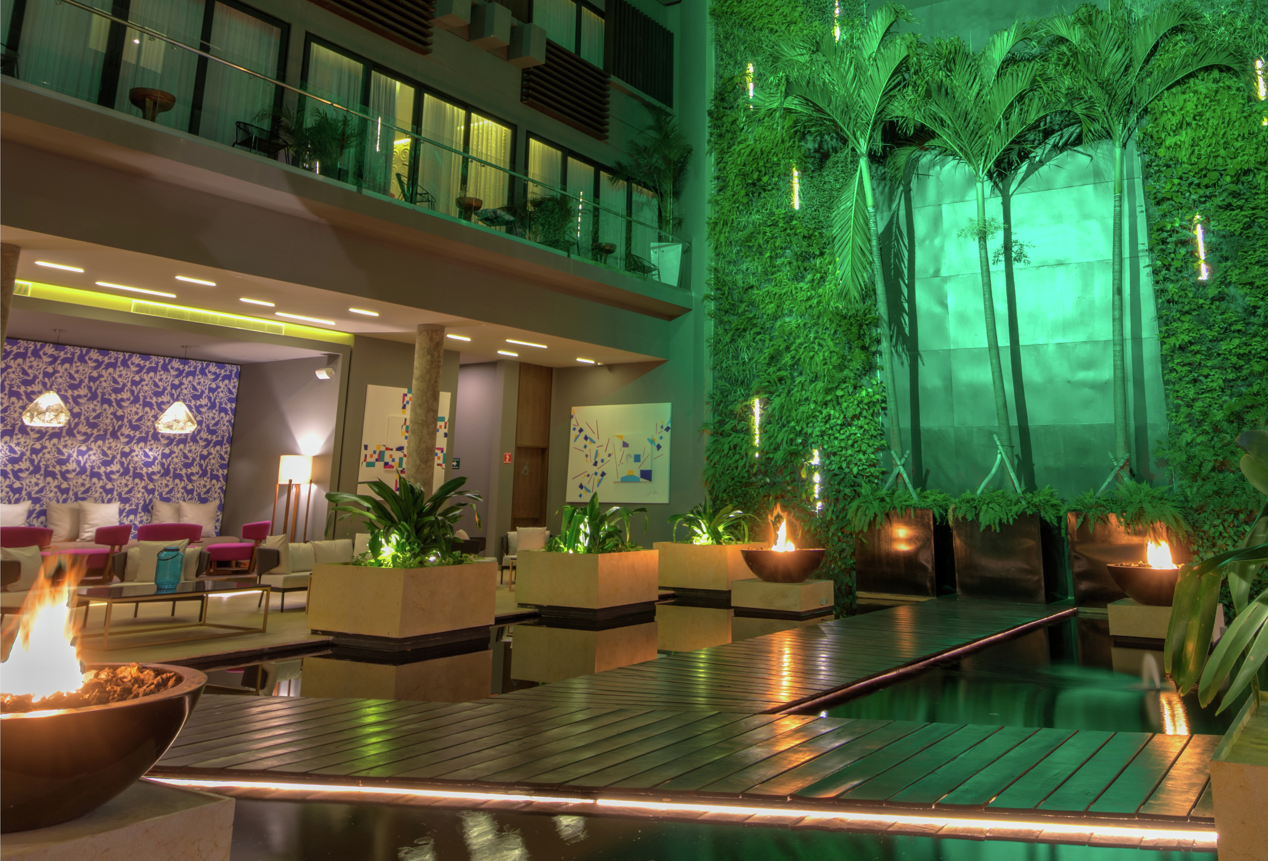 Lobby Vertical Garden with Palm Trees