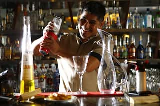 Bartender with Shaker at a Bar