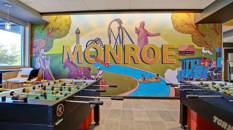 lobby mural and games