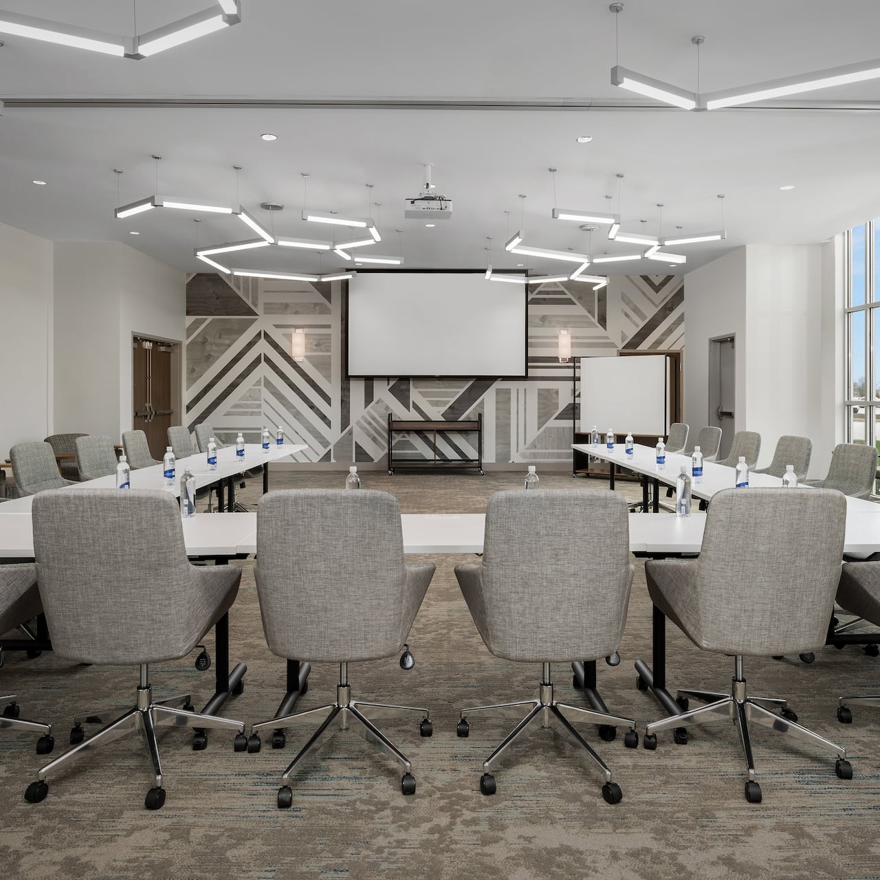 meeting room with u shape table setup