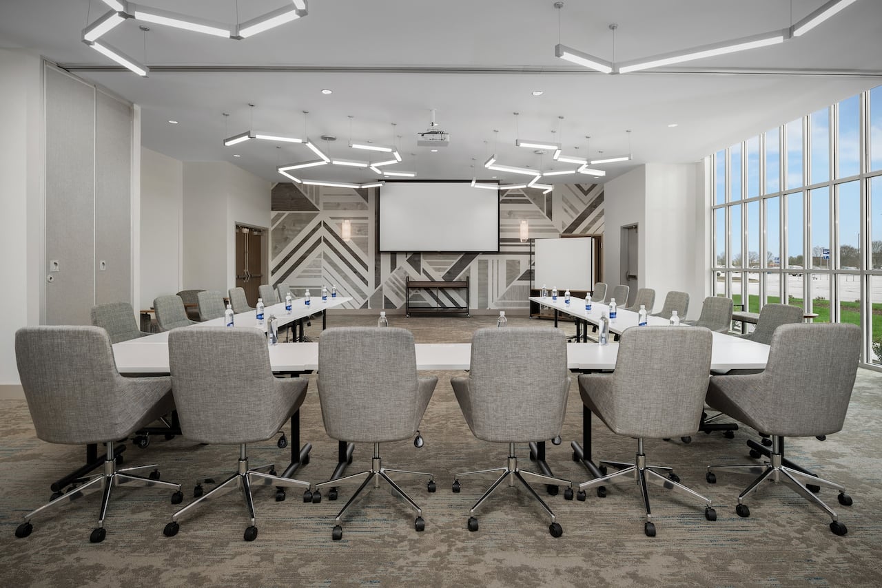 meeting room with u shape table setup