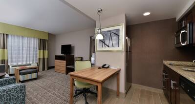 Suite with Work Desk, Kitchen, and Lounge Area