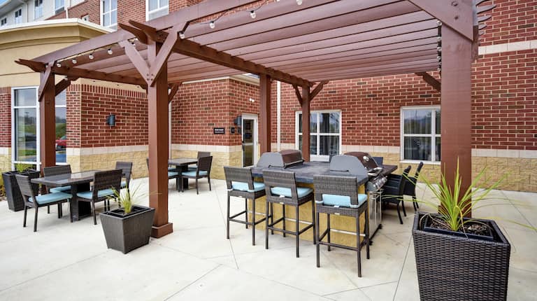 Patio Area with Seating and Grills