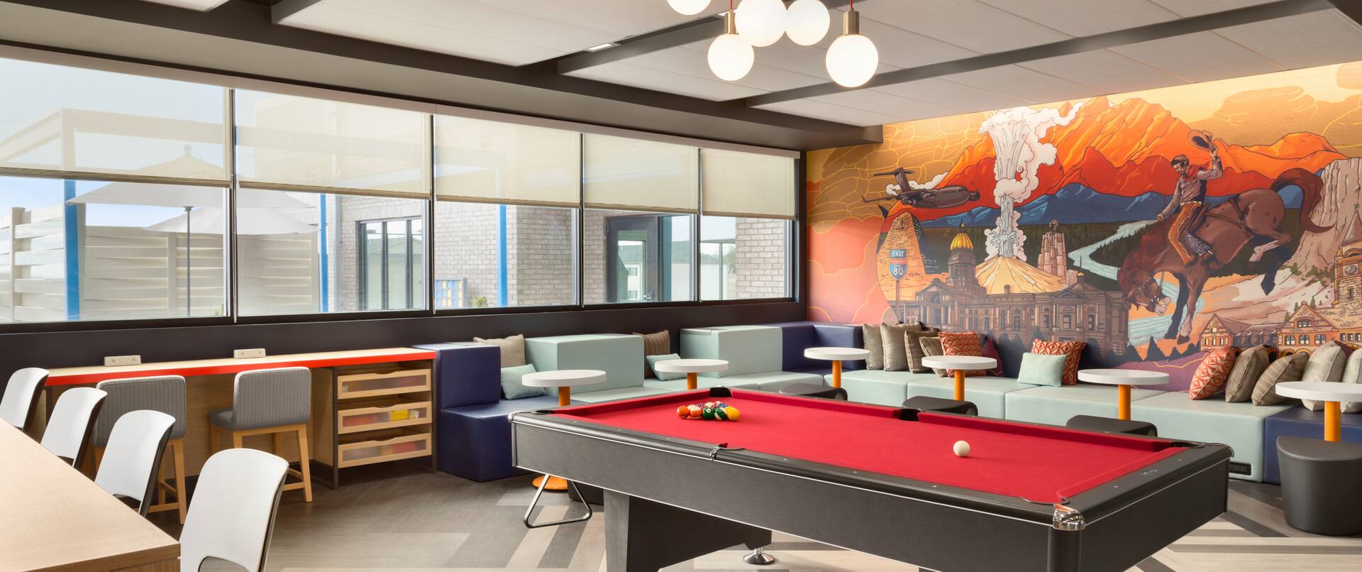 Hotel Billiards Room with Pool Table