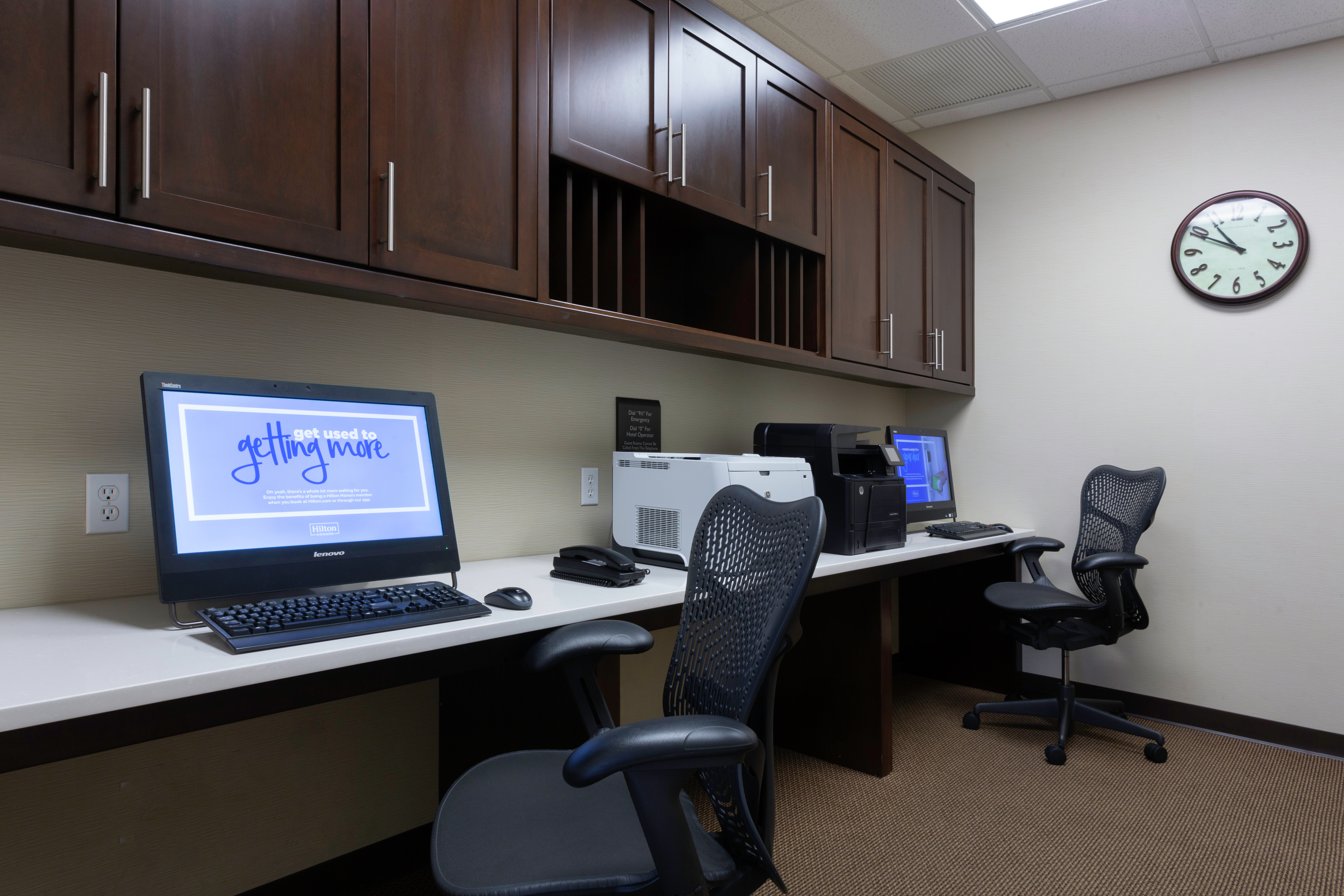 Business Center Computers and Printer for Guest Use