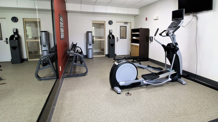 exercise equipment in a fitness center