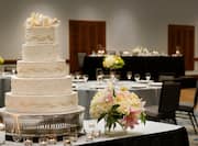 Wedding setup with cake