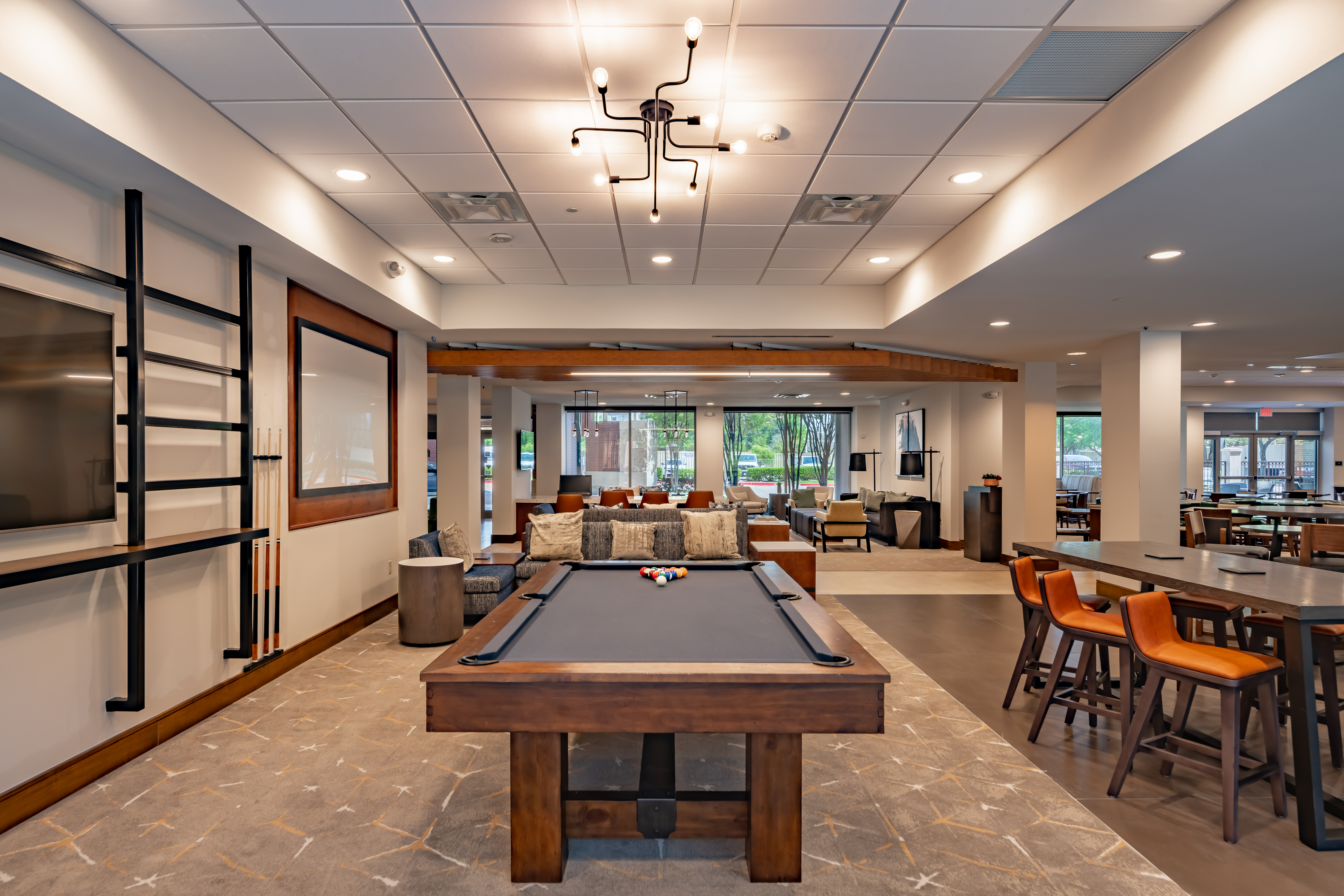 Pool Table and Lounge Seating in Lobby