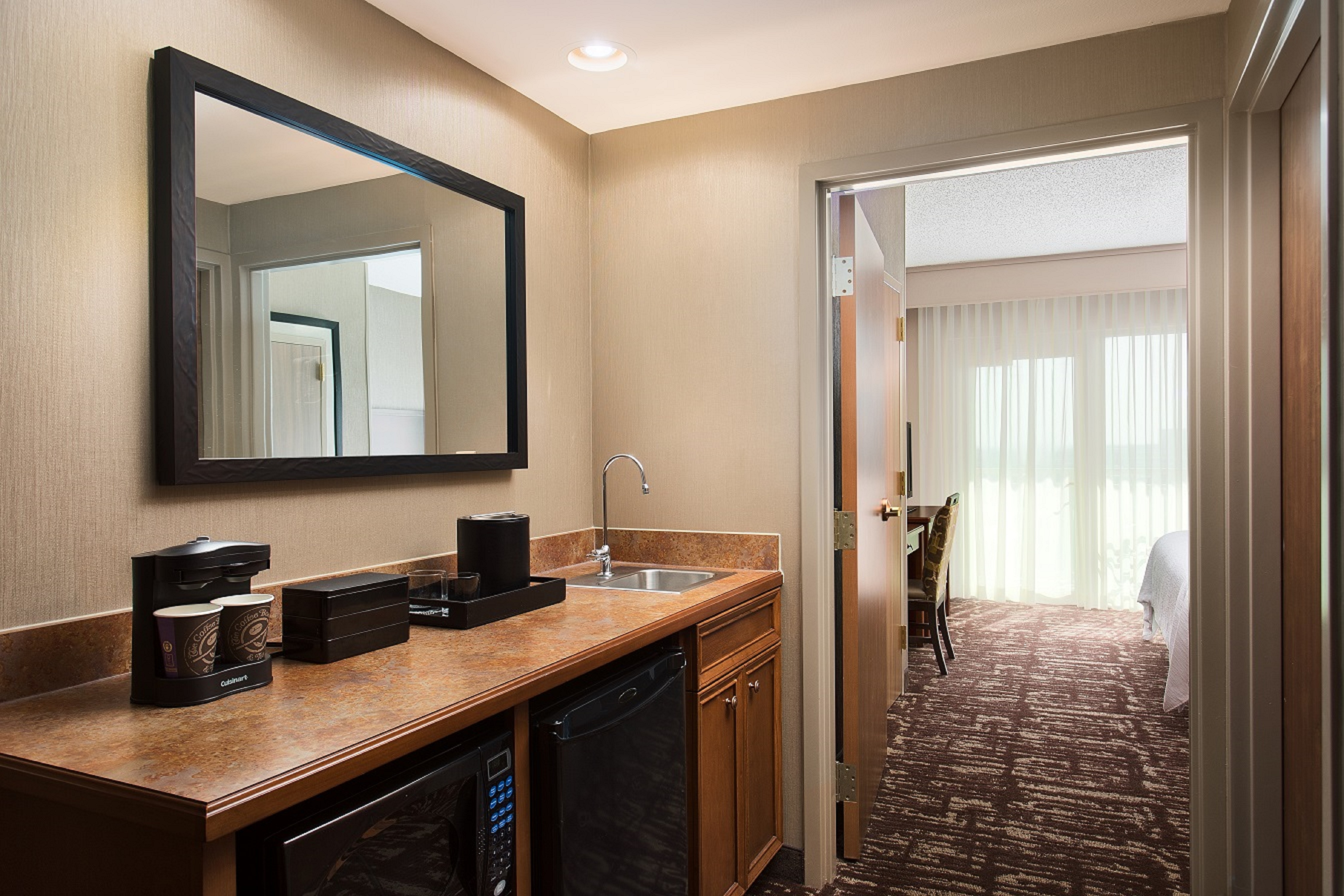 Suite Wetbar with Coffeemaker, Sink, Microwave and Mini-Fridge