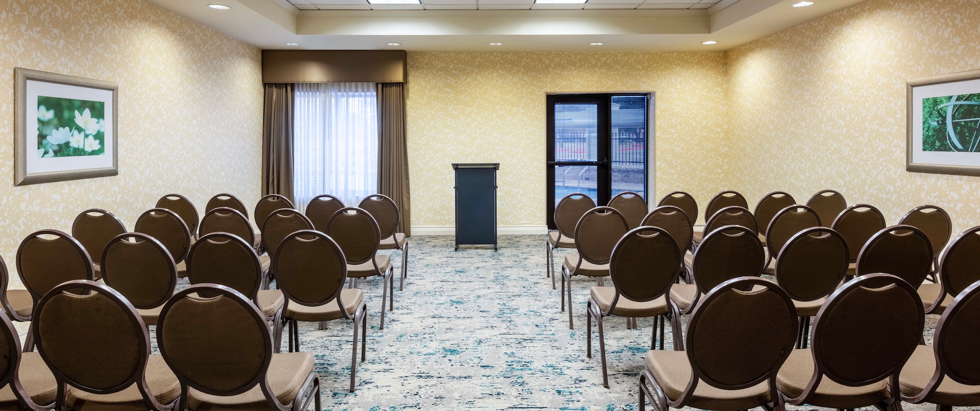Meeting Room with Chairs and Podium