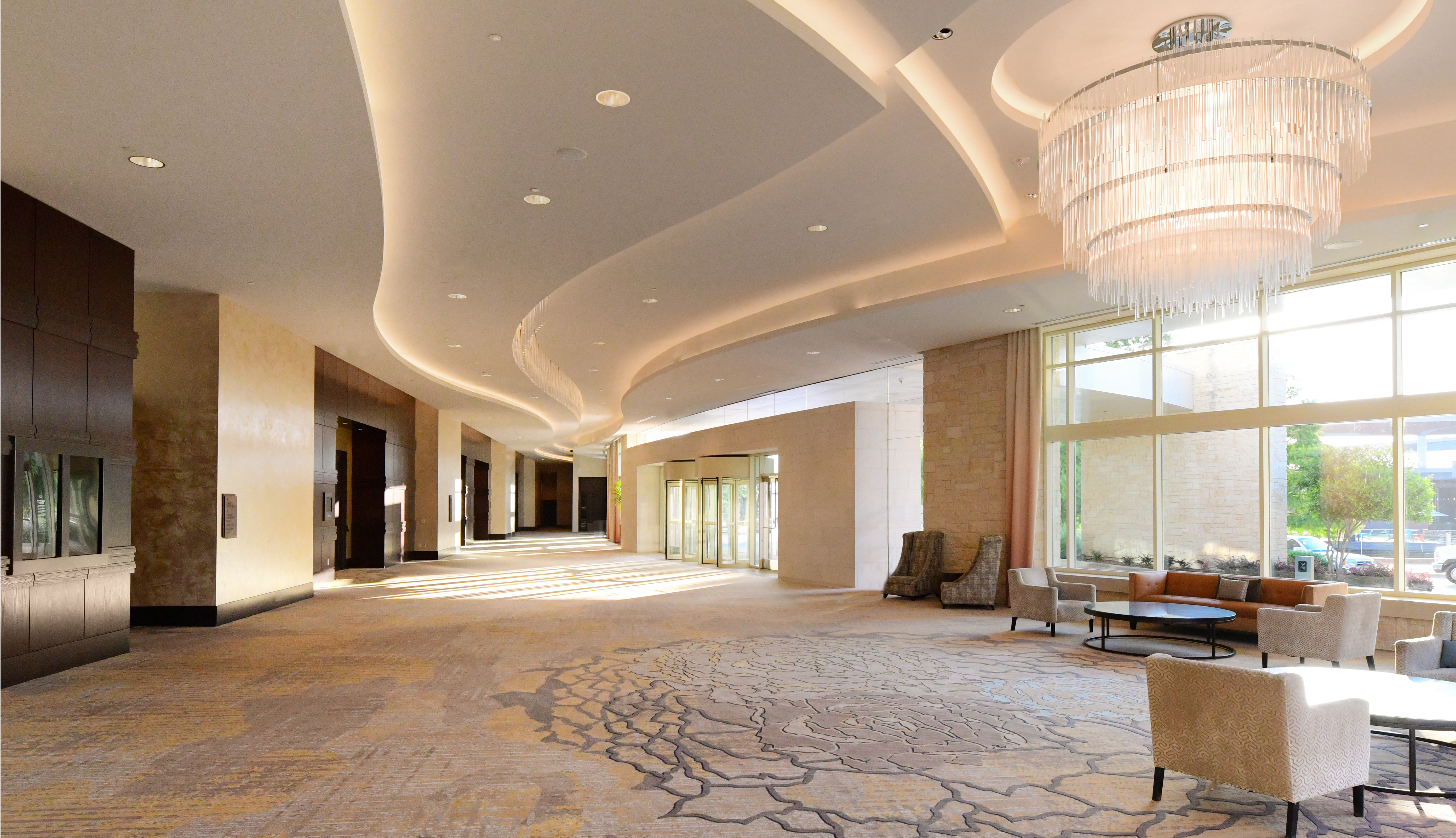 Prairie Ballroom Foyer featuring Elegant Settings & Natural Light