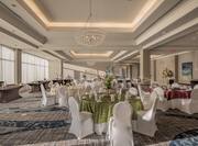 Ballroom with Round Tables, Chairs and Buffet Tables