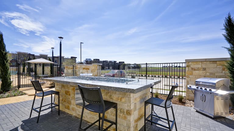 Outdoor Patio With BBQ Grills