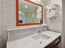 guest room bathroom vanity, mirror