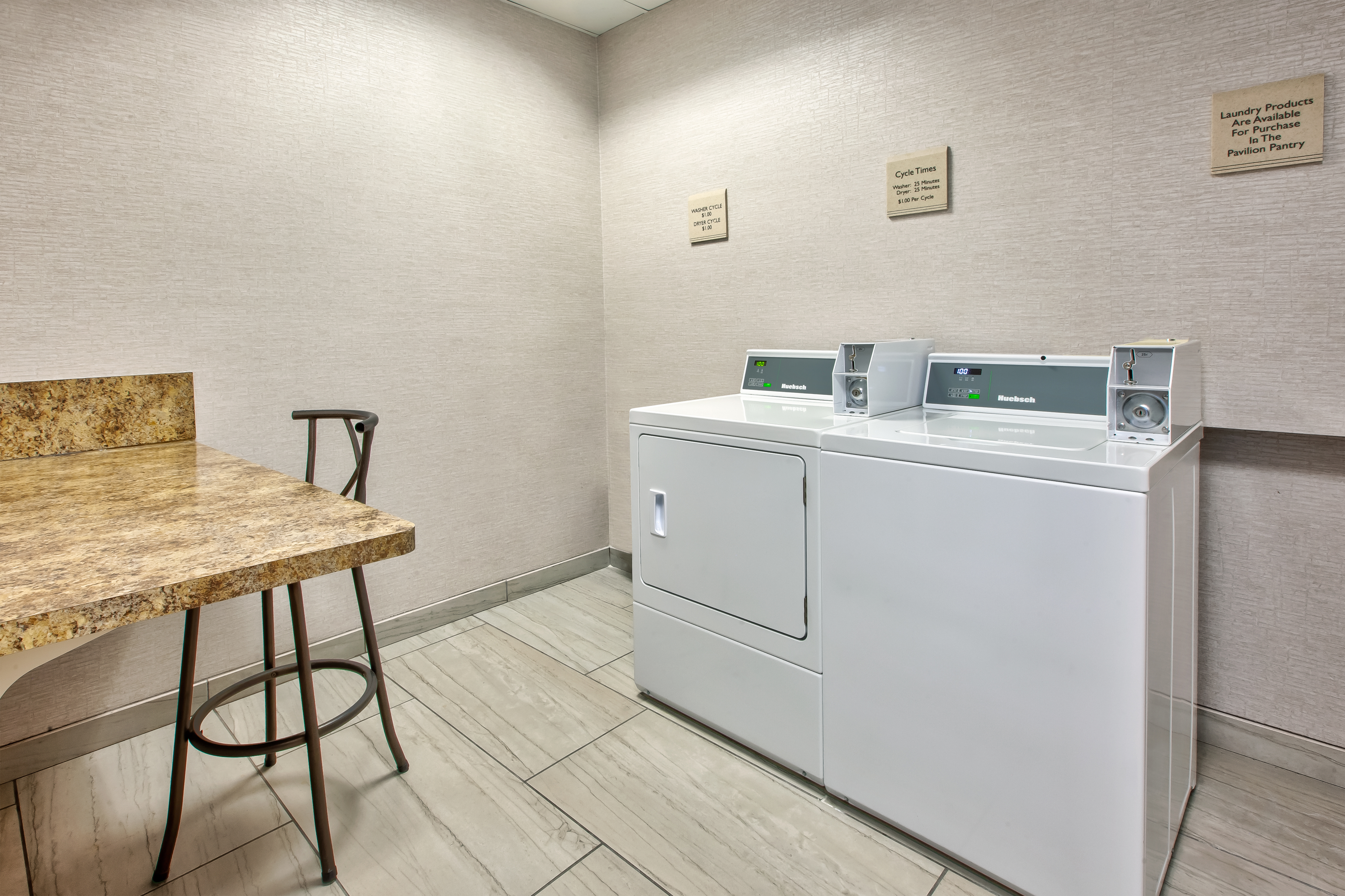 guest laundry room, washer and dryer