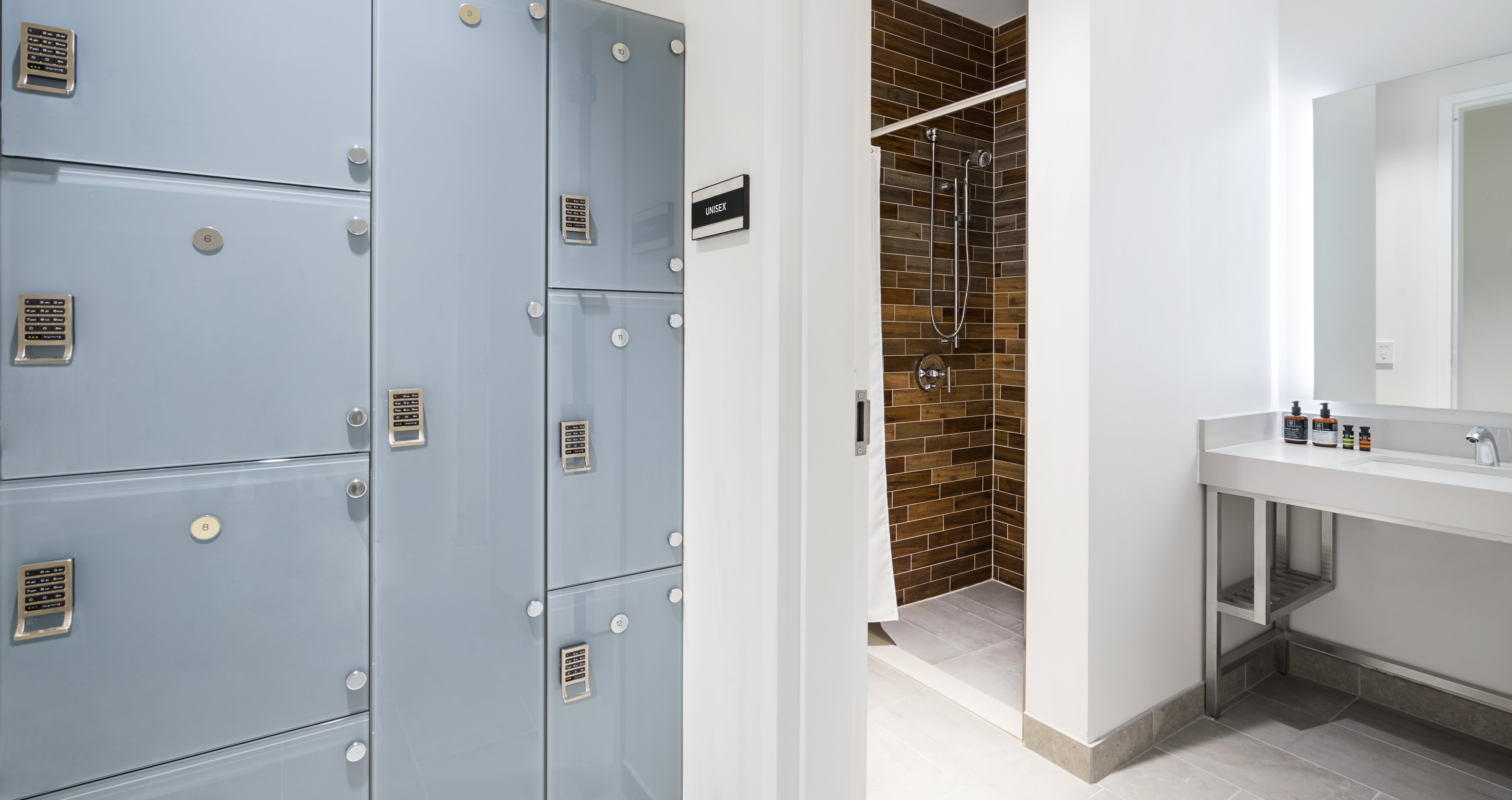 Lockers in Shower Area