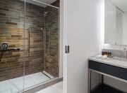 Guest Bathroom Walk-In Shower, Mirror and Sink