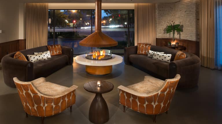 Indoor Seating Area with Fire Pit