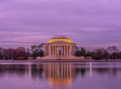 Monuments of the Tidal Basin in Washington DC
