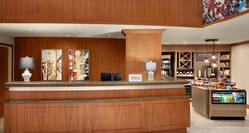 Front Desk Reception Area with On-Site Snack Area