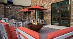 Outdoor Seating and Fire Pit at Sunset