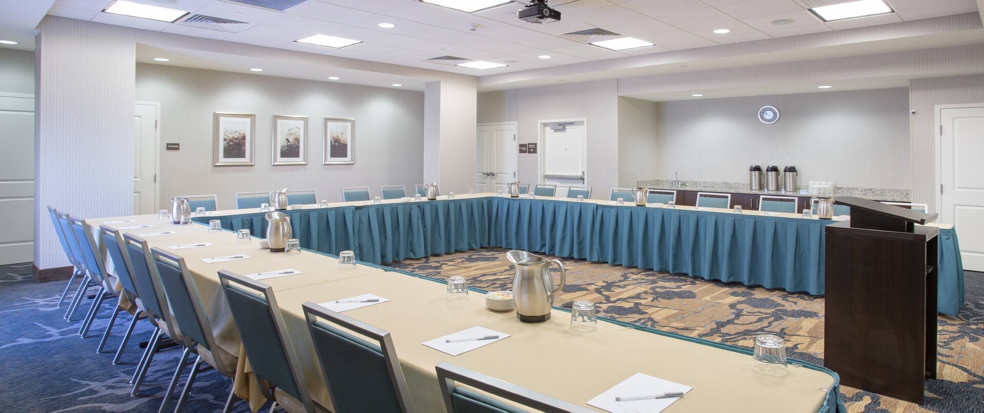 Meeting Room with Draped Tables  