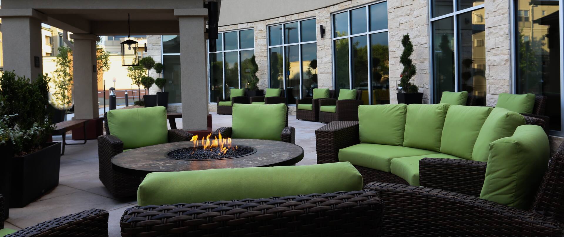 Outdoor Terrace with Soft Seating and Firepit