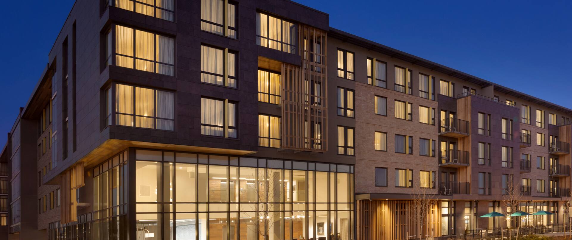 Exterior Photo of Embassy Suites by Hilton Boulder at Dusk