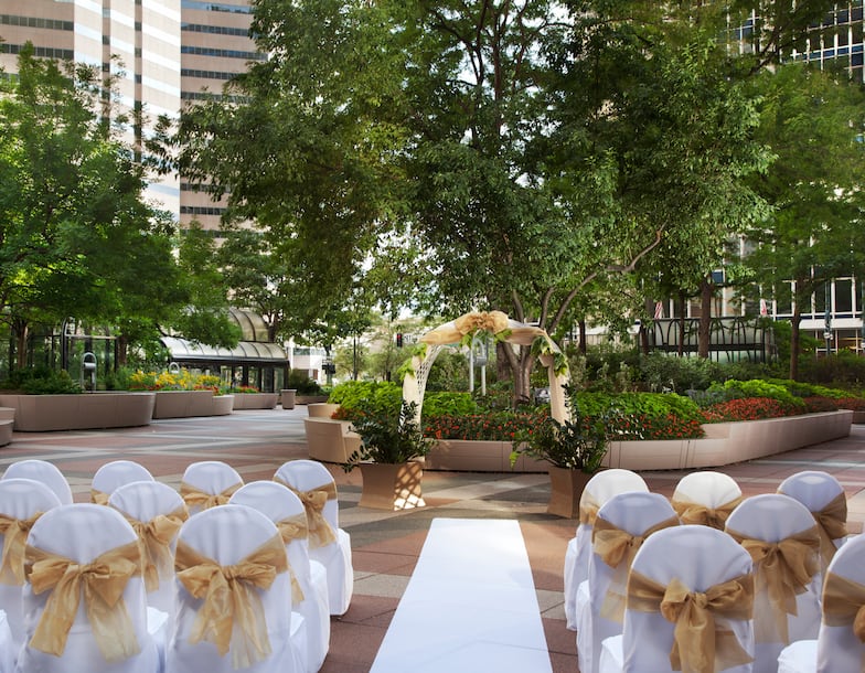 Plaza set up for a wedding