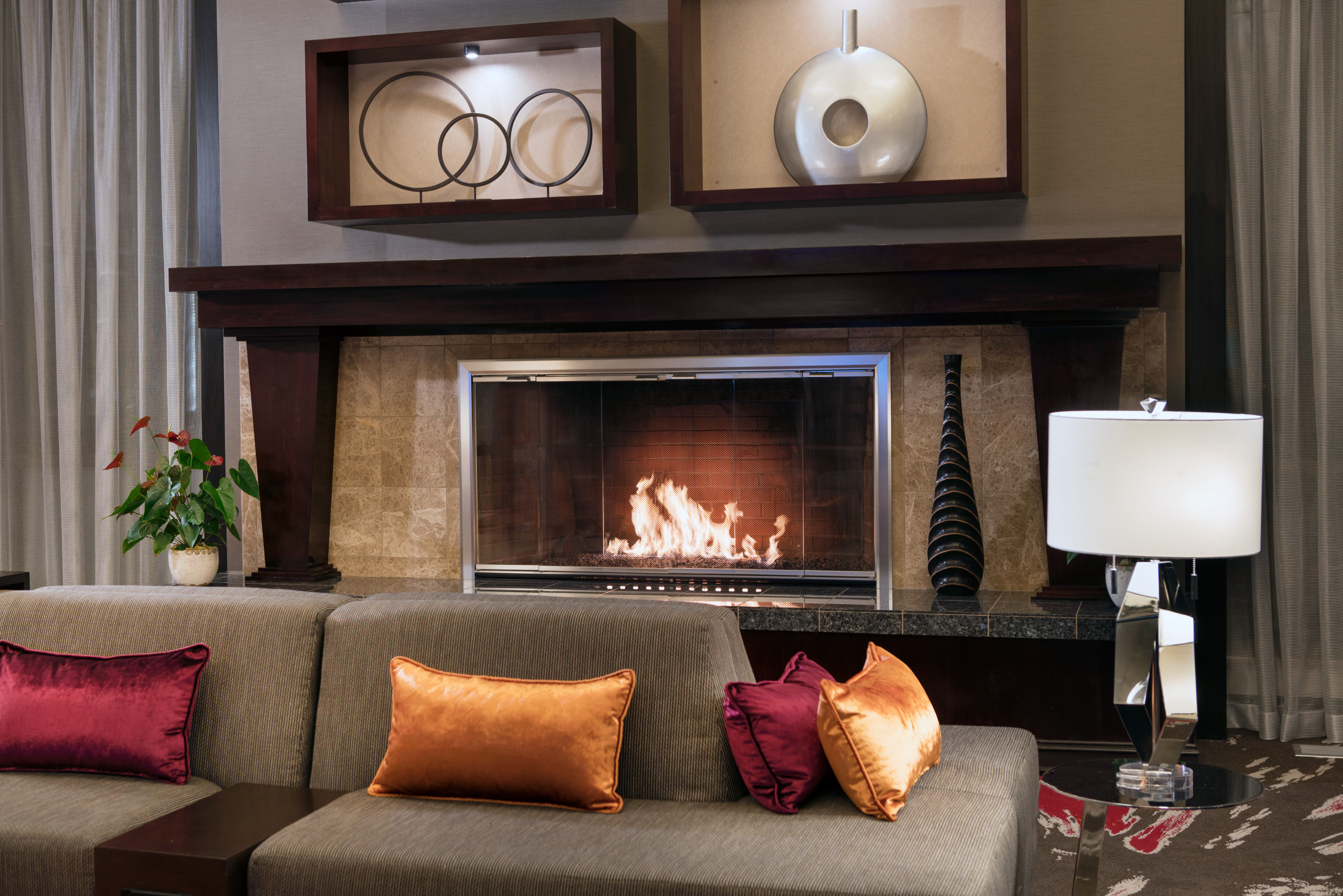 Lobby Seating With Fireplace