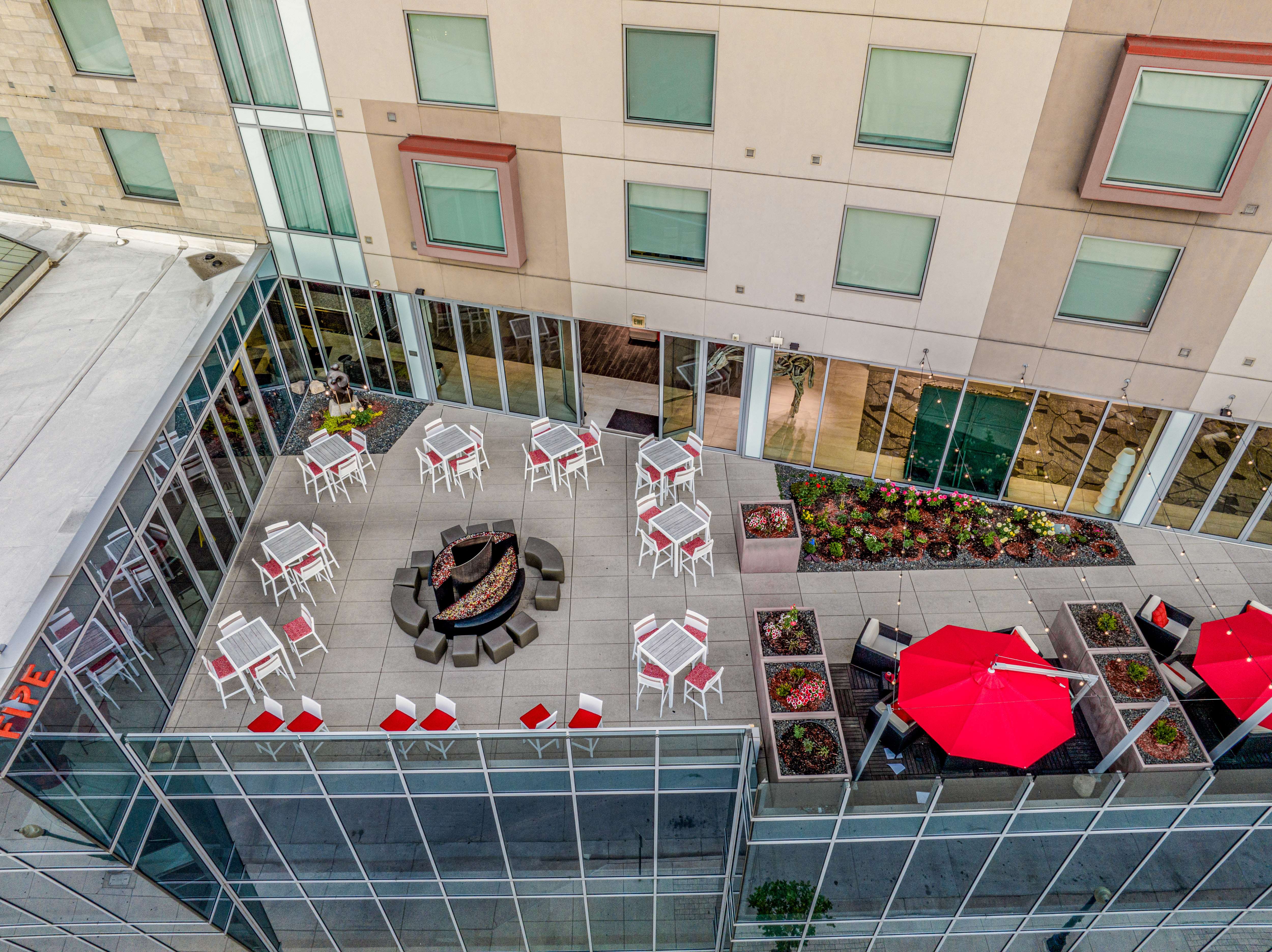 Aerial View of Outdoor Patio
