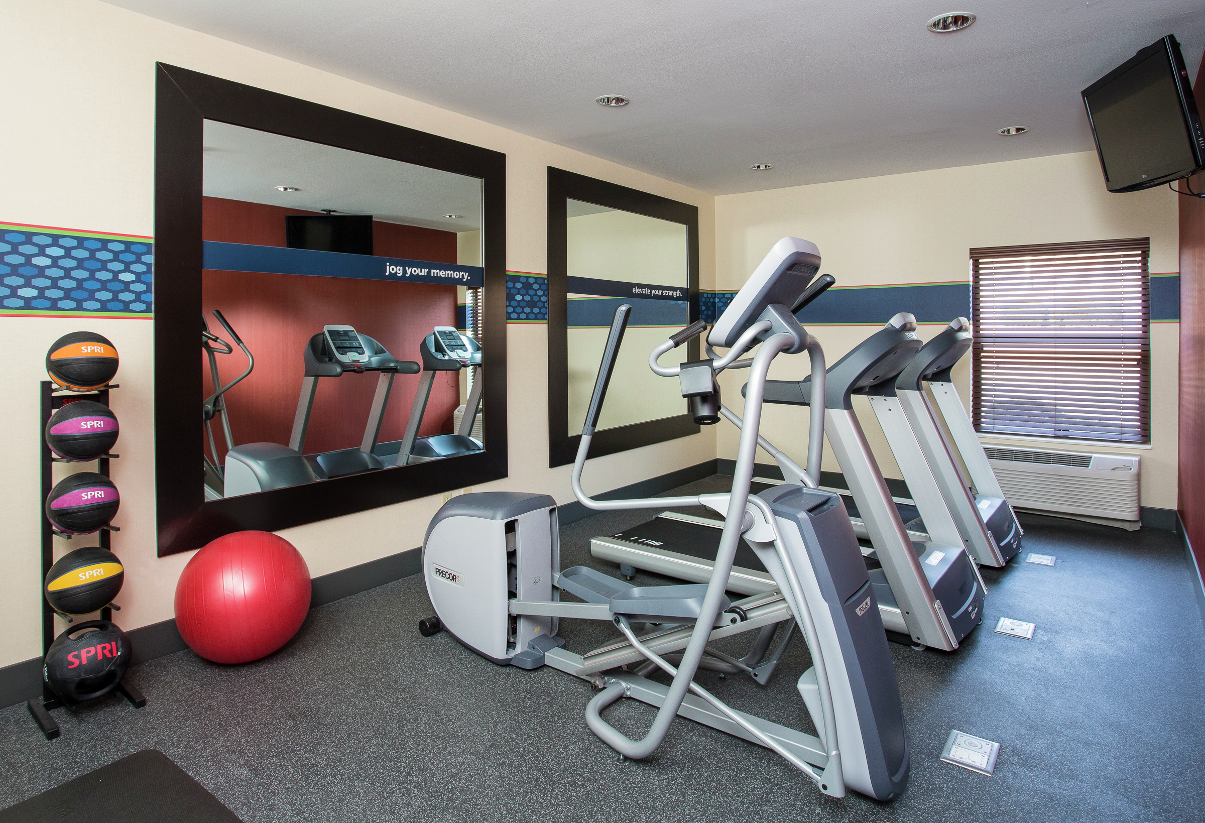 Room with fitness equipment