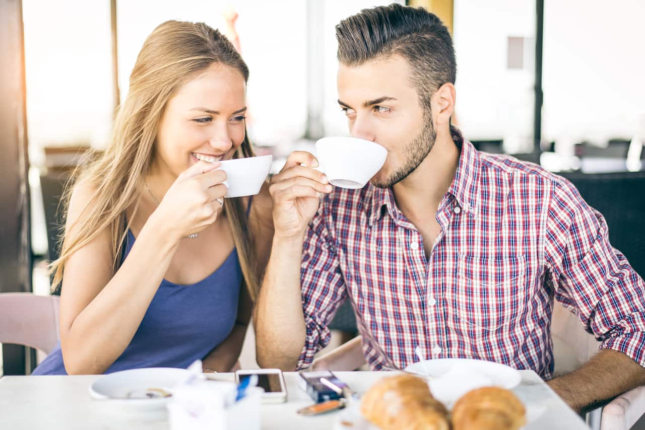 Couple enjoying breakfast