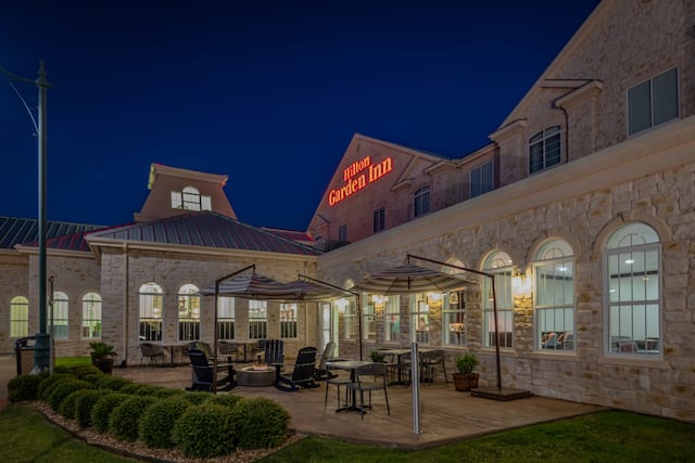 Hilton Garden Inn Hotel Exterior at Night