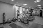 Fitness Center with Treadmills, Elliptical Machines, Medicine Balls, and Basketballs