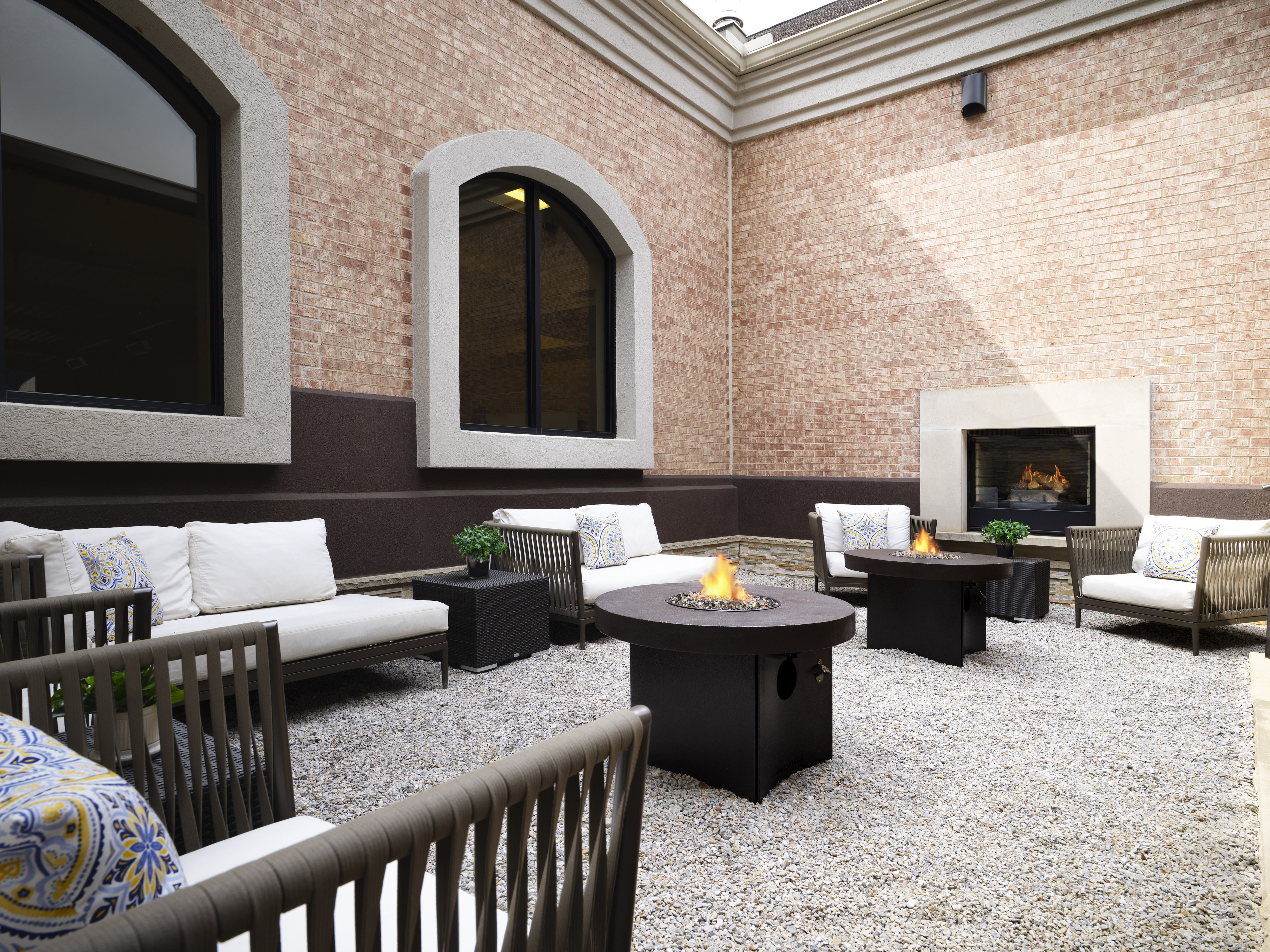 outdoor patio, patio furniture, fire pits